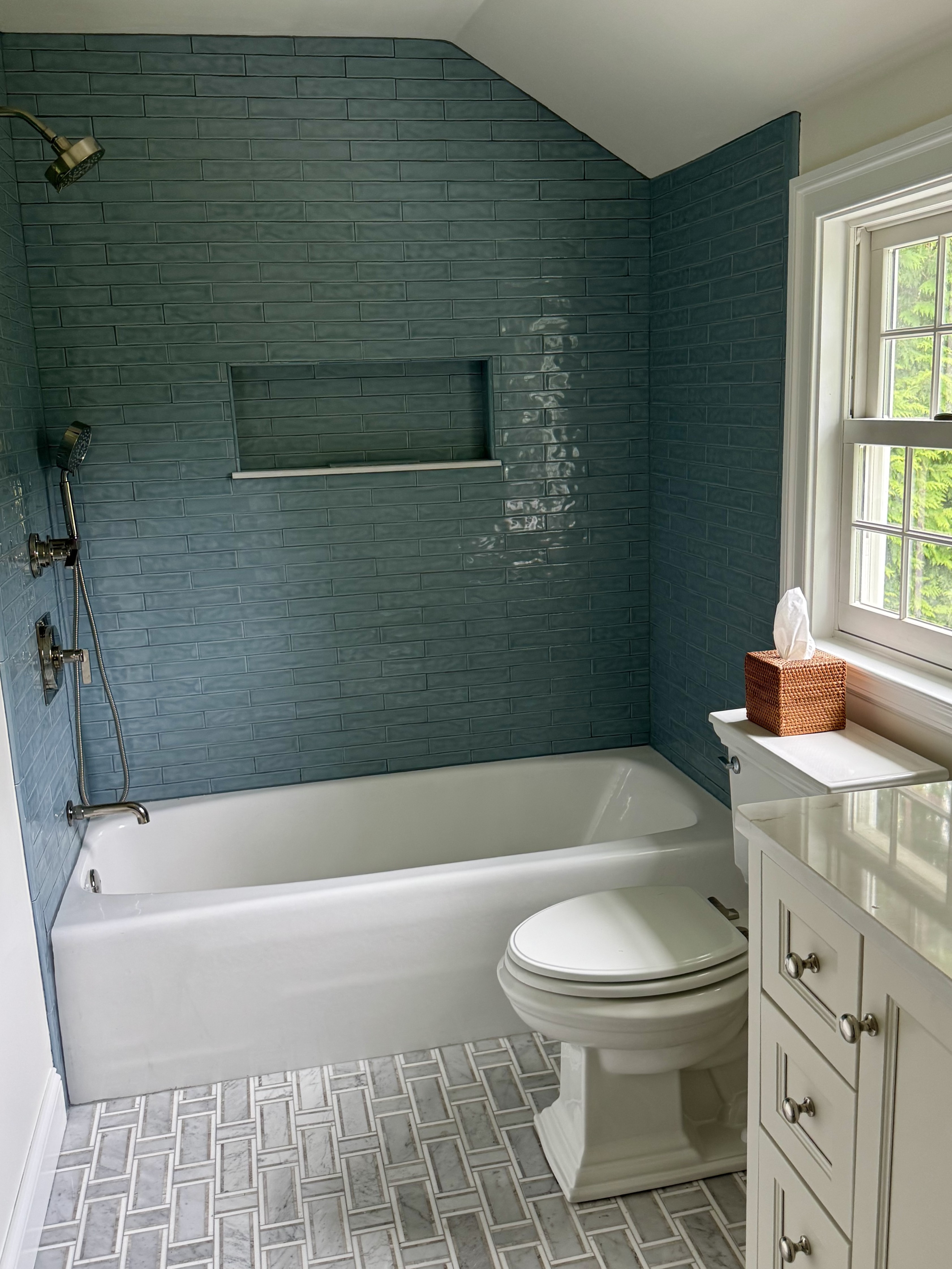 Bathroom with updated tile work